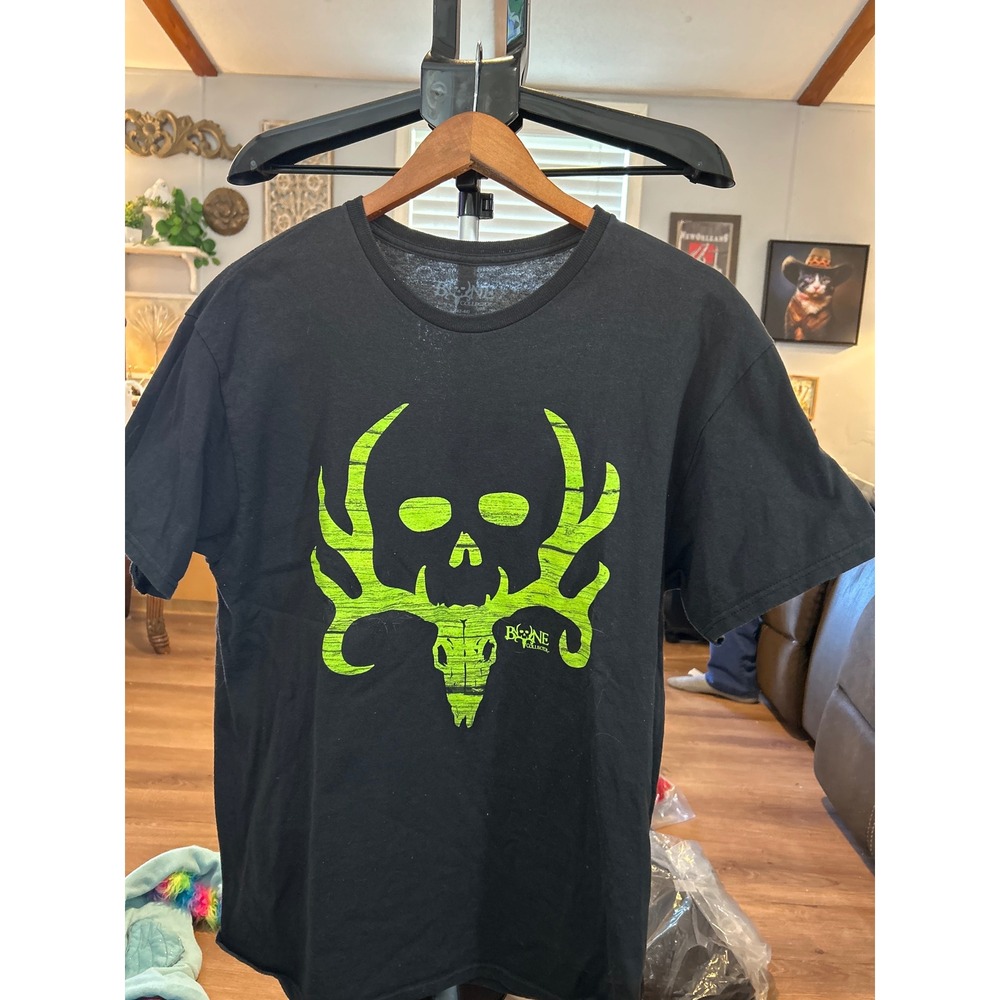 Bone Collector Skull Graphic T Shirt Black Men's Size Large